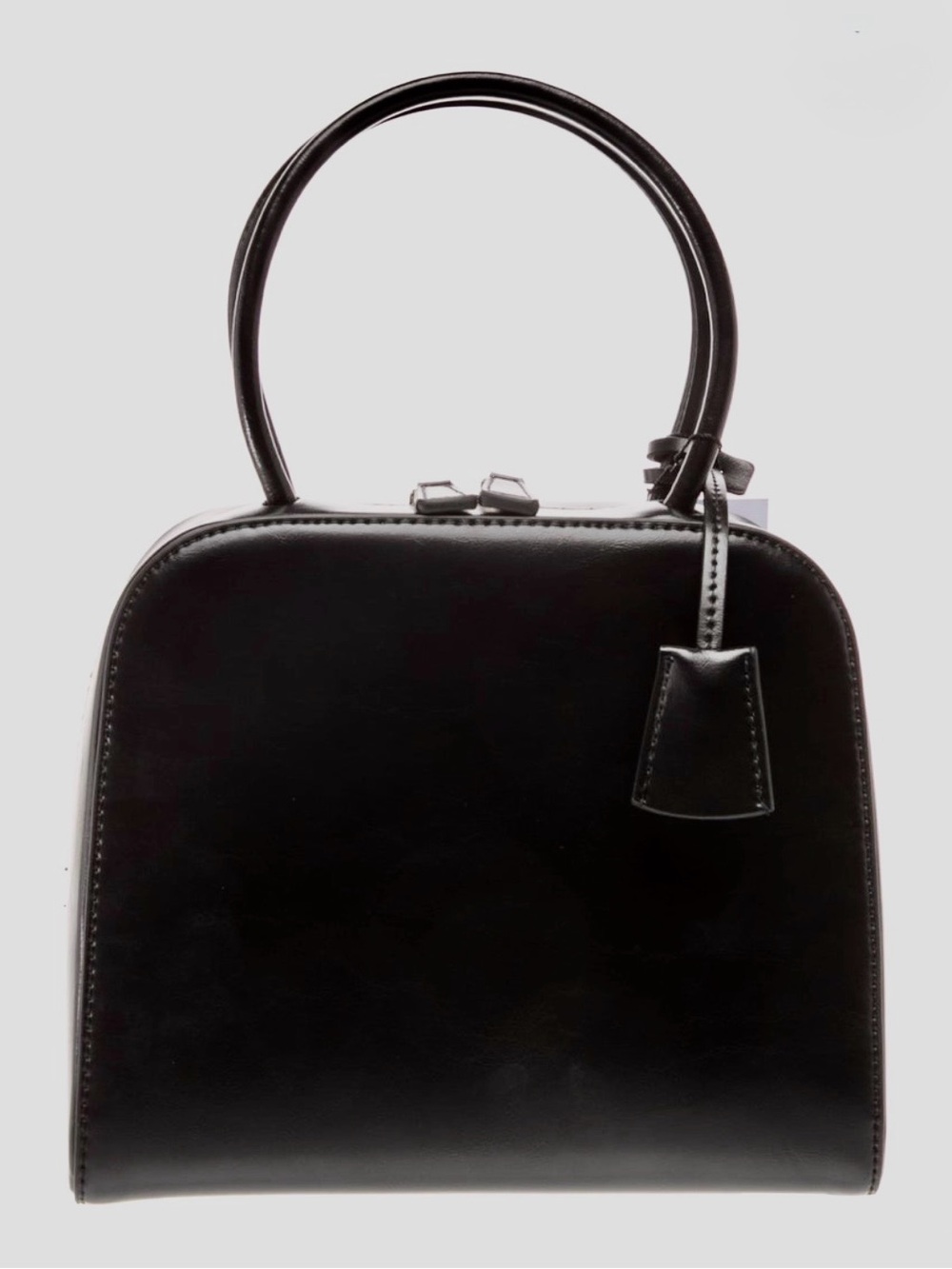 NWT Freja NYC Miro Black Vegan Leather Top Handle Bag - Picture 5 of 6